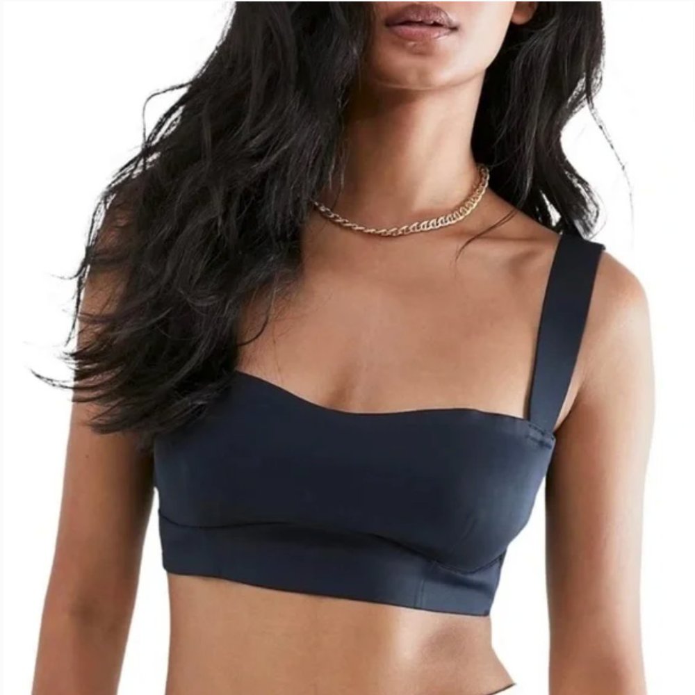 NWT Free People Naomi Longline Bra Black